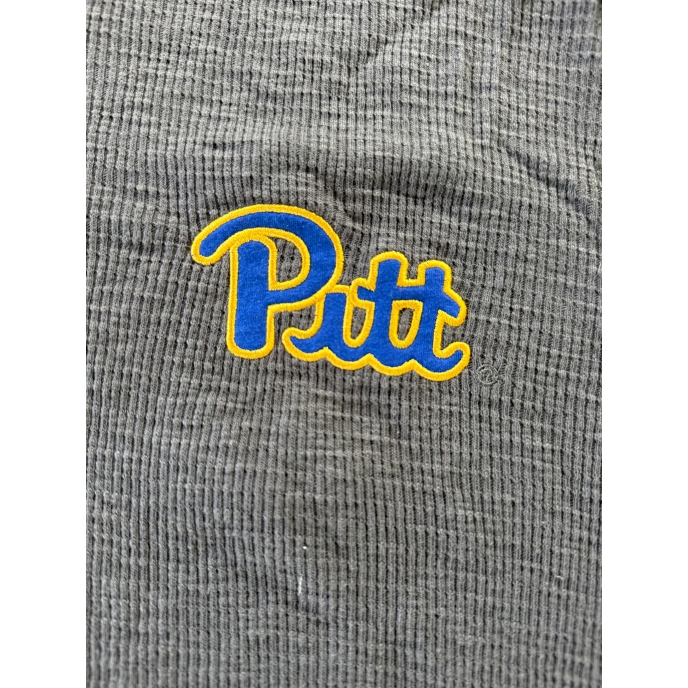 Colosseum Pitt Panthers Waffle Knit Henley‎ Hoodie Shirt Mens XXL NEW - Picture 7 of 9
